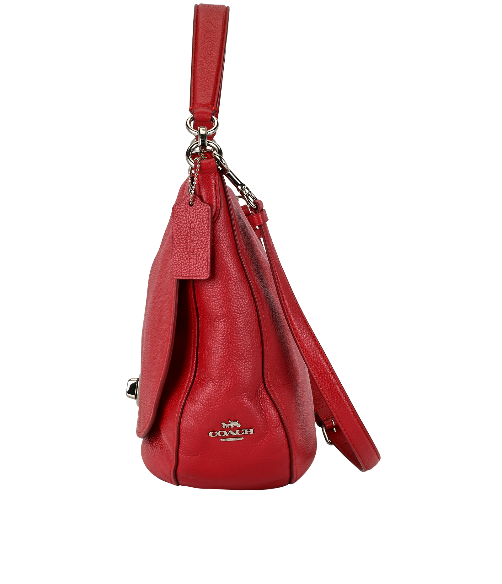 Turnlock Hobo, &pound;110, Handbags, Red, Leather, Bottom view